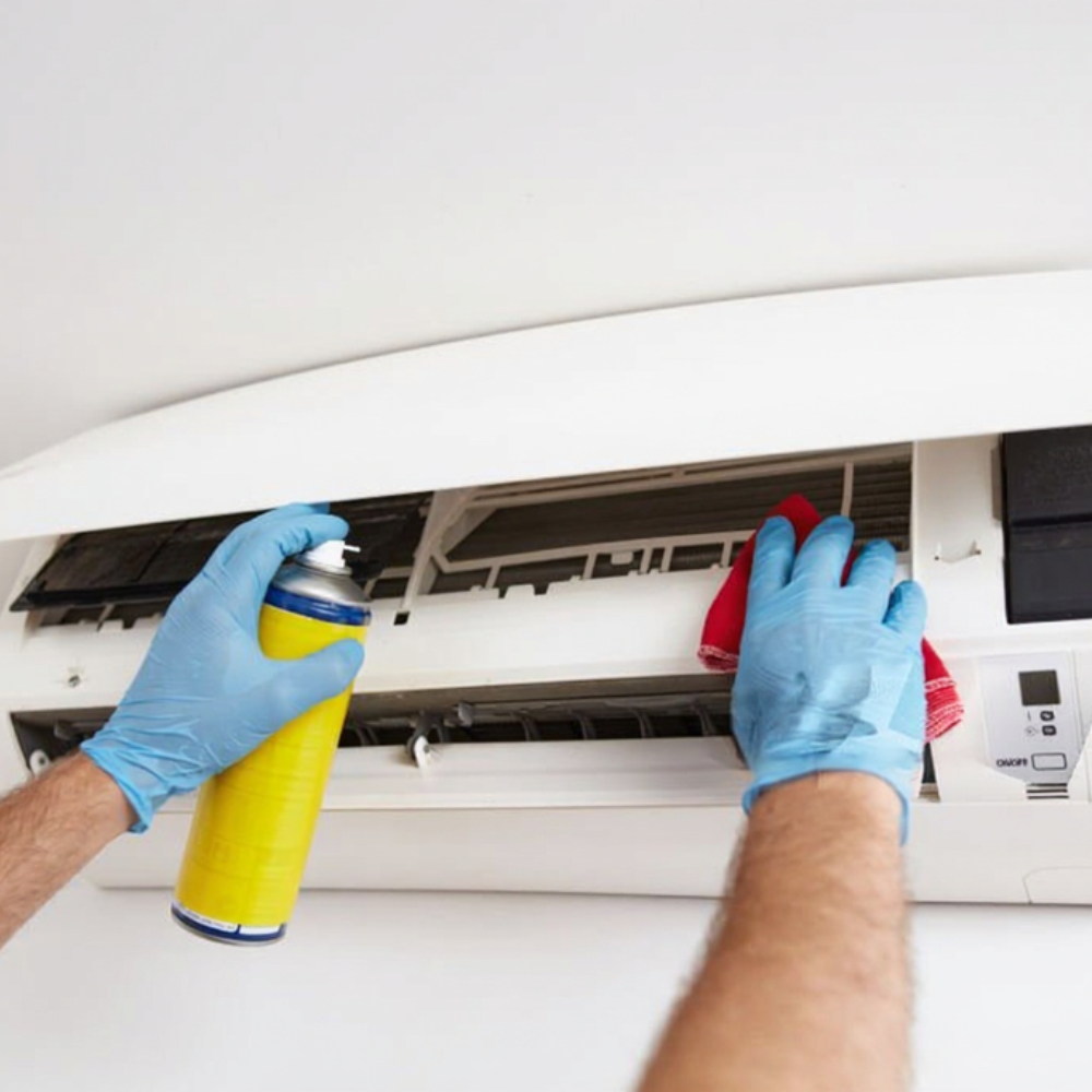 Professional AC Disinfection of an air condition unit performed by AIRCON WASH PRO Cyprus